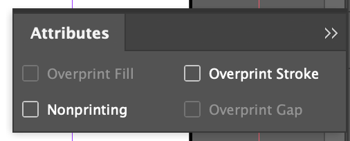 Overprint attributes